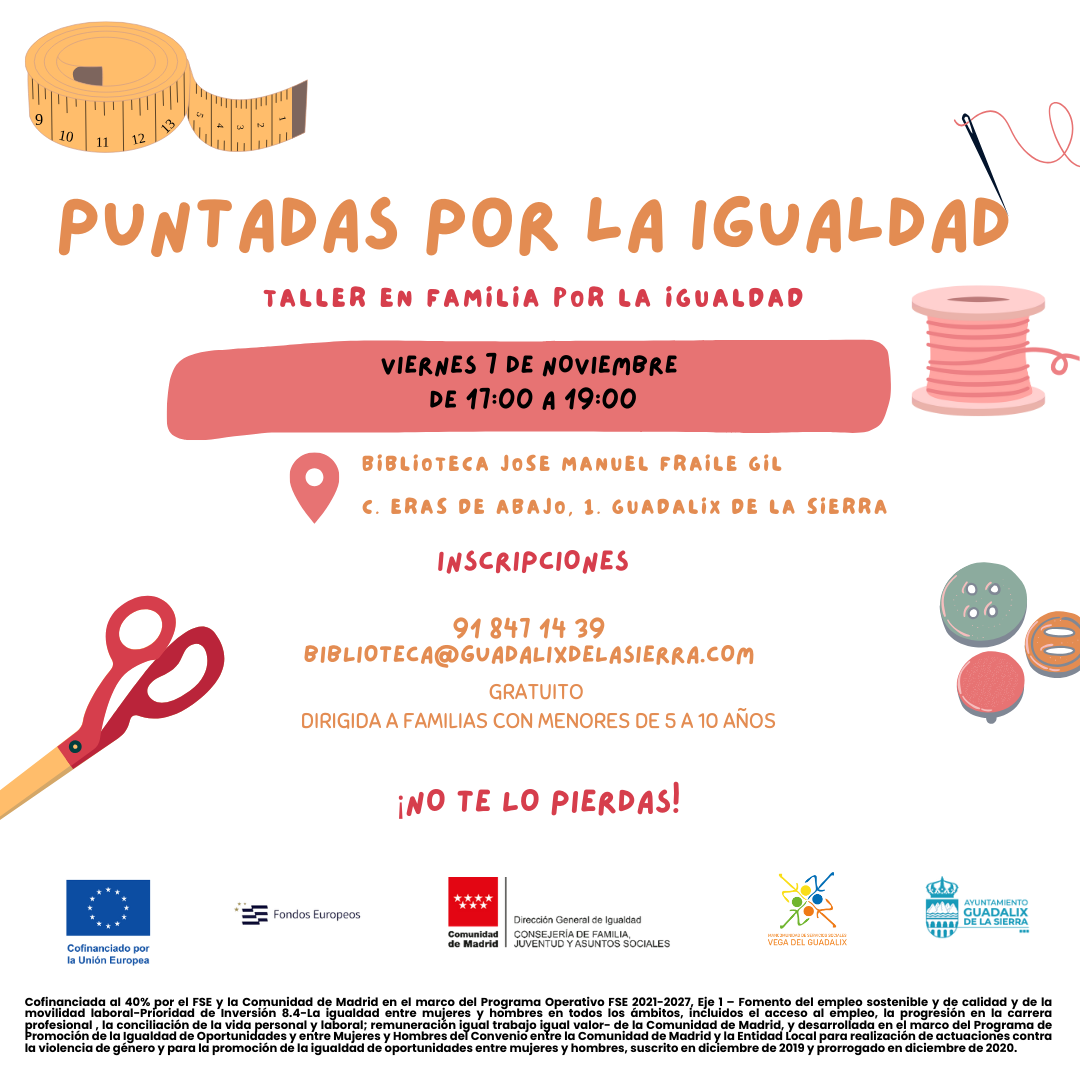 TALLER  «PUNTADAS POR LA IGUALDAD» EN GUADALIX DE LA SIERRA