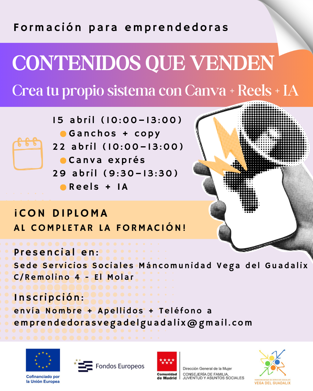 FORMACIÓN PARA EMPRENDEDORAS EN VEGA DEL GUADALIX
