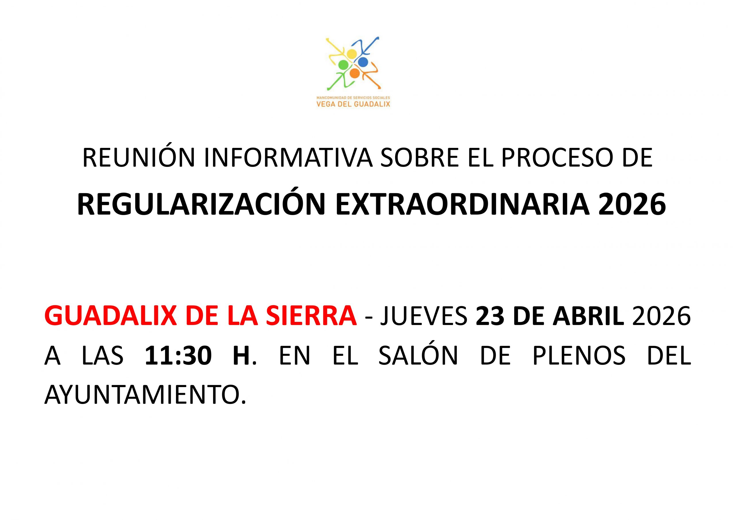 REUNIÓN INFORMATIVA SOBRE EL PROCESO DE REGULARIZACIÓN EXTRAORDINARIA 2026 EN GUADALIX DE LA SIERRA